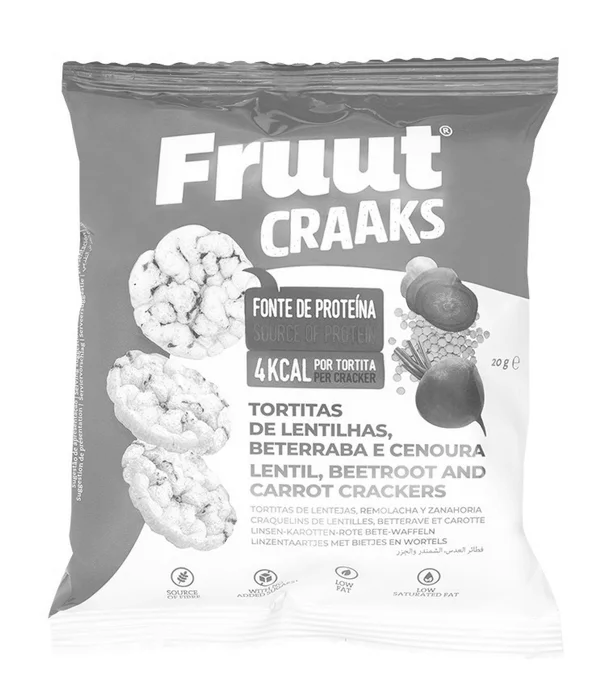 Fruut Čočkové krekry s příchutí červené řepy a jablka 20g